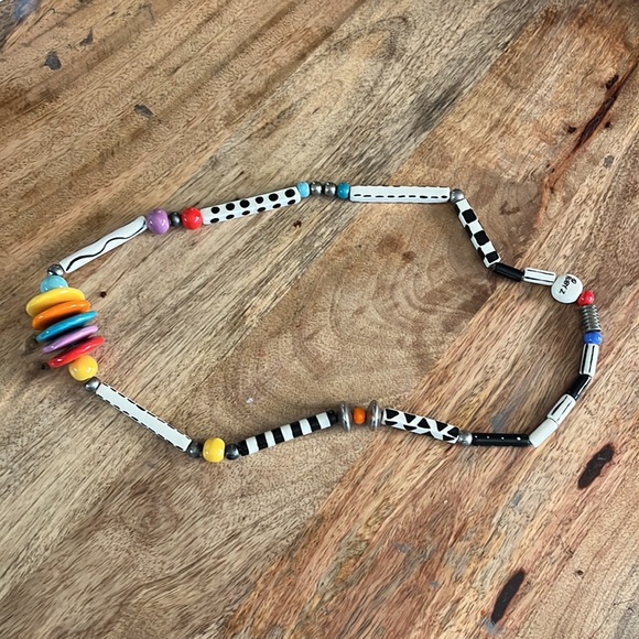 Vintage Ruby Z Ceramic Bead Necklace - Picture 4 of 6